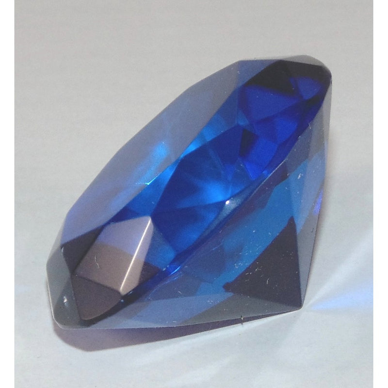 1 X Blue Sapphire Glass Diamond Shaped Paperweight