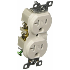 Eaton TRBR20W-BXSP 20-Amp 3-Wire 125-Volt Tamper Resistant Commercial Grade Duplex Receptacle 2-Pole, White