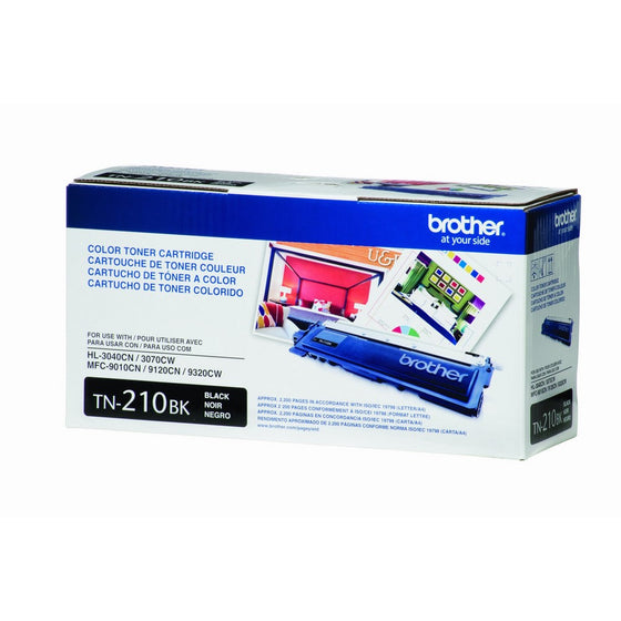 Brother Genuine Standard Yield Toner Cartridge, TN210BK, Replacement Black Toner, Page Yield Up To 2,200 Pages, TN210