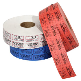 The Coin-Tainer Co. Double Assorted Raffle Ticket Rolls, 2000 Count, 1 Roll, Colors May Vary (60670-63765)