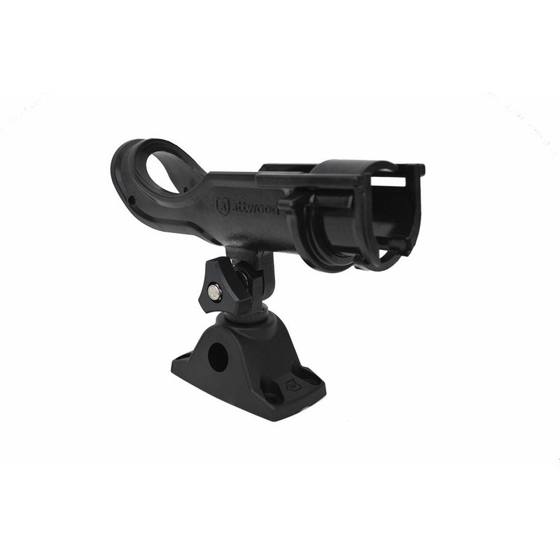 Attwood 5009-4 Heavy Duty Adjustable Rod Holder with Combo Mount, Black Finish