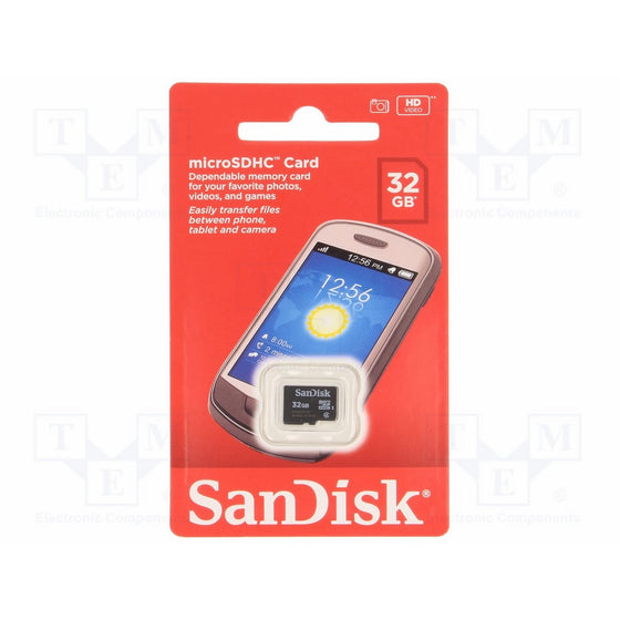 SanDisk 32GB Mobile MicroSDHC Class 4 Flash Memory Card With SD Adapter - (Retail Packaging)