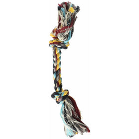 Two Knot Rope Bone Dog Toy in multicolors, Size: Small