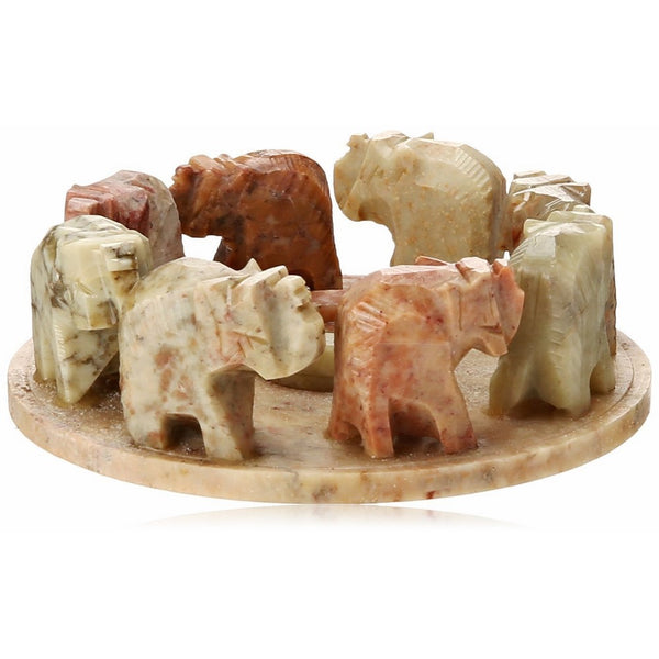 India Elephant Circle Incense & Cone Burner, 4"D