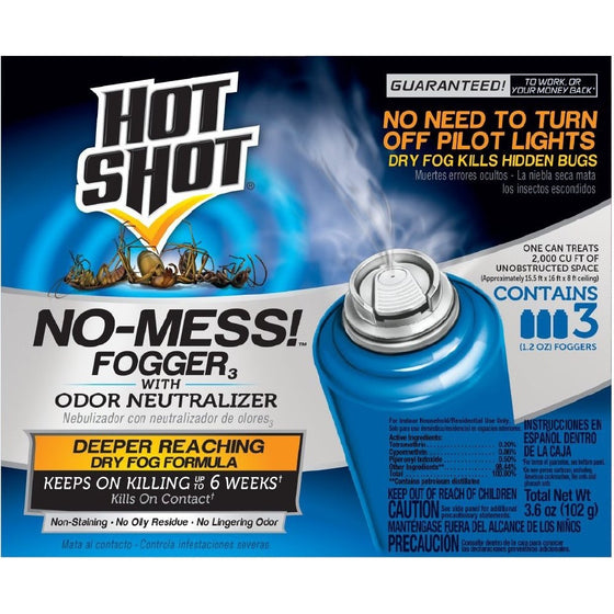 Hot Shot 20177 No-Mess! Fogger, 3-Count