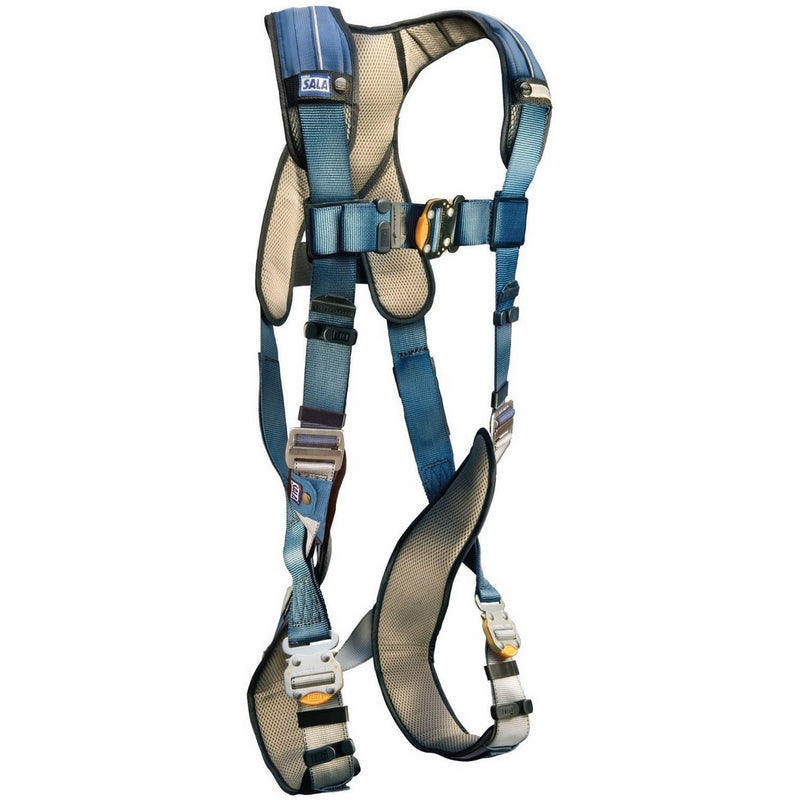 3M DBI-SALA ExoFit XP 1110101 Vest Style Harness, Back D-Ring, Loops For Belt, Quick-Connect Buckles, Medium, Blue/Gray