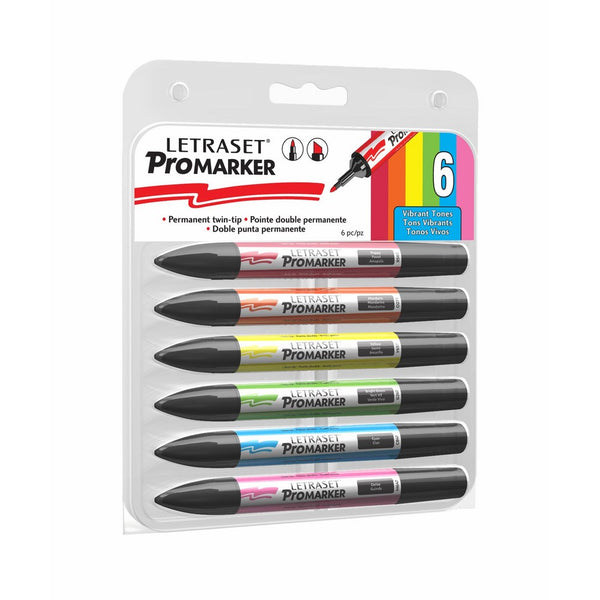 LETRASET Vibrant Tones Pro Marker, Set of 6