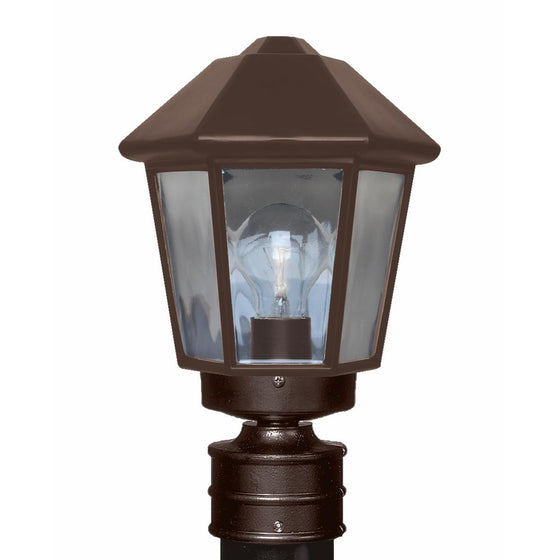 Besa Lighting 327298-POST 1X75W A19 Costaluz 3272 Series Post Mount Lighting Fixture, Bronze Finish