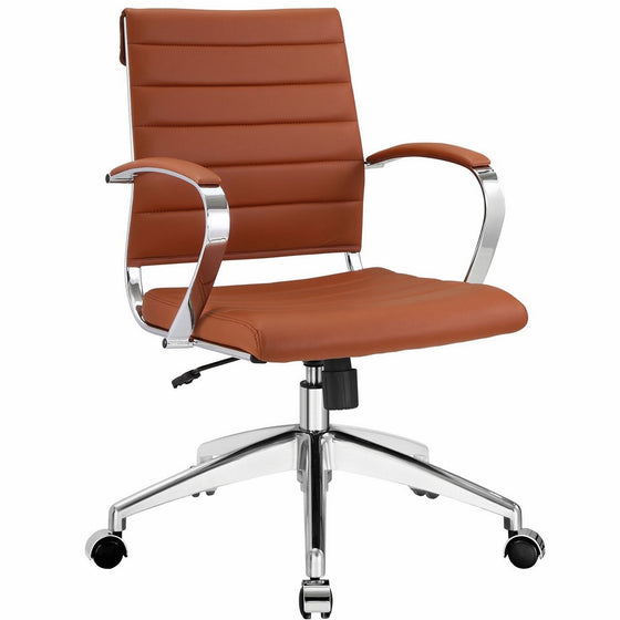 Modway Jive Ribbed Mid Back Executive Office Chair, Terracotta Vinyl