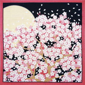 Furoshiki Small-size Flower-scene Wrapping-clothCherry-blossoms-at-night 01