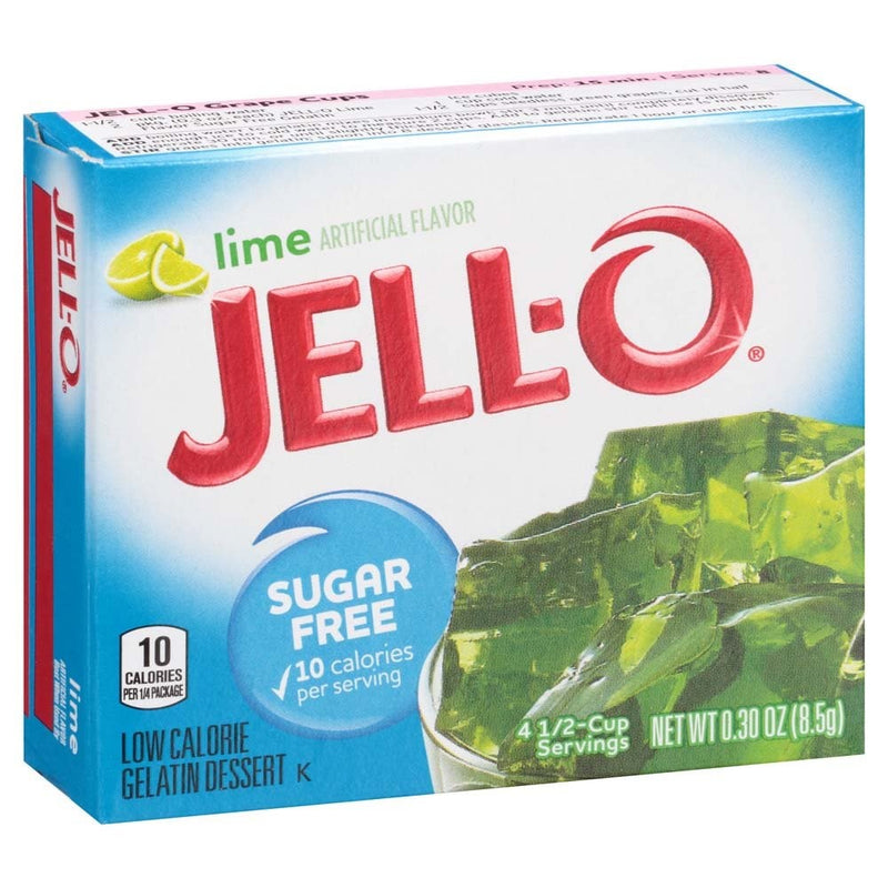 Jell-O Sugar-Free Lime Gelatin Mix 0.3 Ounce Box (Pack of 6)