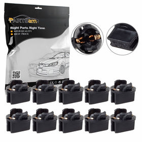 Partsam 10x T10 168 Twist Lock Wedge Instrument Panel Dash Light Gauge Cluster Bulbs Base Sockets