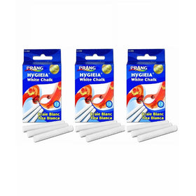 Prang - Hygieia Chalk, 3.25 x 0.375 Inch Chalk Sticks, 12x, White (31144)(3Pack)