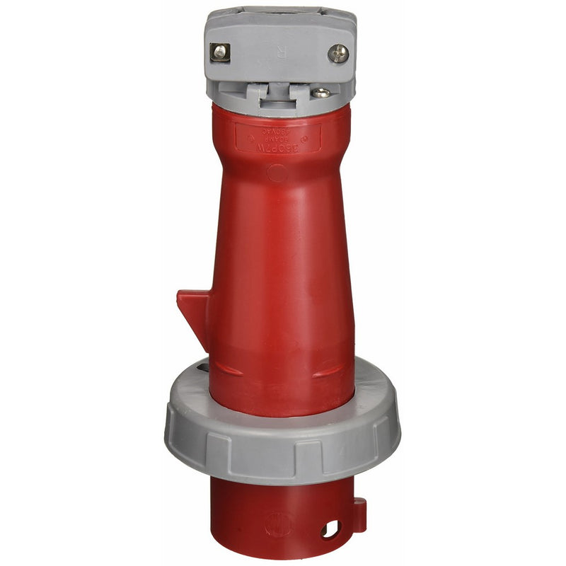 Hubbell HBL360P7W Pin and Sleeve IEC Plug, 2 Pole, 3 Wire, 60 amp, 480V, Watertight