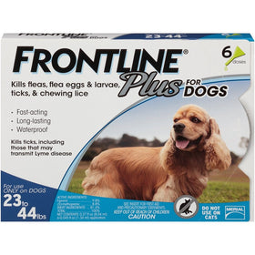 Frontline Plus for Dogs Medium Dog (23-44 pounds) Flea and Tick Treatment, 6 Doses