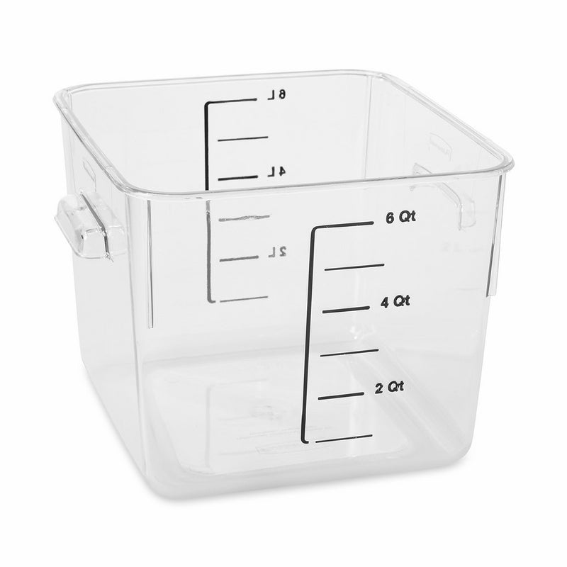 Rubbermaid Commercial Carb-X Space Saving Square Food Storage Container, 6-Quart, Clear, FG630600CLR