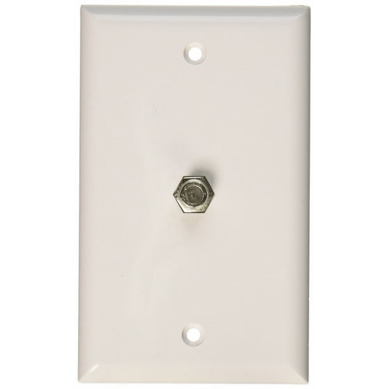 COOPER WIRING 1172W White Coaxial Jack with Wall Plate