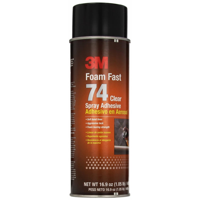 3M Foam Fast 74 Spray Adhesive Clear, (Net Fill: 16.9 fl Ounce)(Pack of 1)