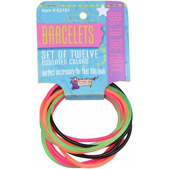 Forum Novelties Inc 80's Color Rubber Bracelet Set