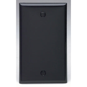 Leviton 80714-E 1-Gang No Device Blank Wallplate, Standard Size, Thermoplastic Nylon, Box Mount, Black