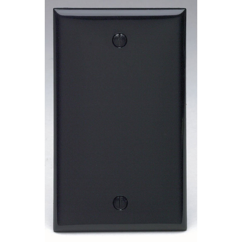 Leviton 80714-E 1-Gang No Device Blank Wallplate, Standard Size, Thermoplastic Nylon, Box Mount, Black