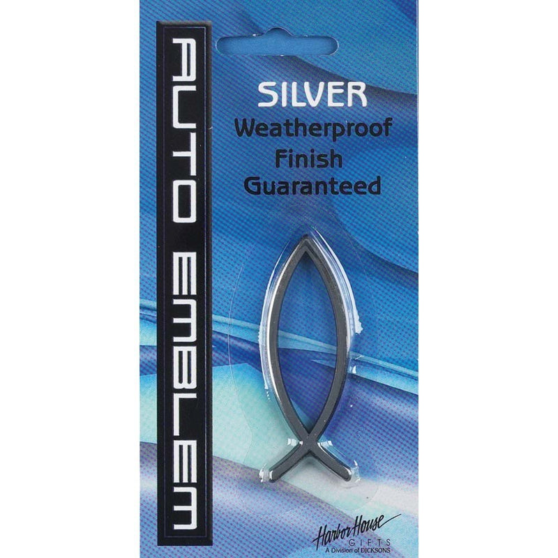 Small Silver Christian Fish Auto Emblem