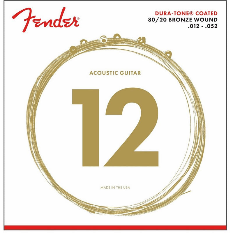 Fender 60L 0730880303 Acoustic Guitar Coated Ball End Strings, 12-52