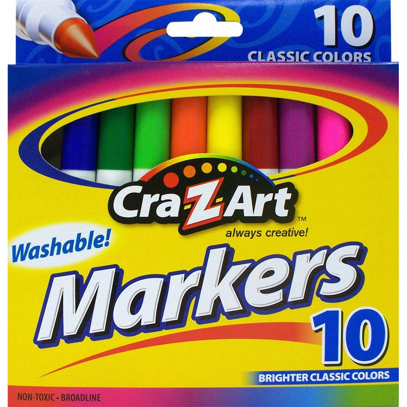 Cra-Z-art Classic Washable Broadline Markers, Box of 10 (10002-24)