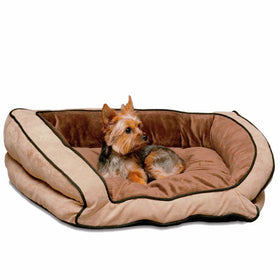 K&H Pet Products Bolster Couch Pet BedLarge Mocha/Tan 28" x 40"