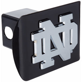Elektroplate Chrome Notre Dame Metal Trailer Hitch Cover, Black