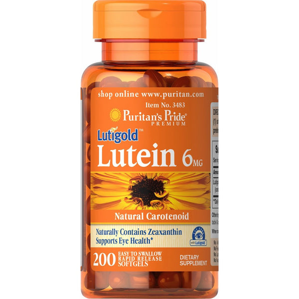 Puritans Pride Lutein 6 Mg with Zeaxanthin, 200 Count