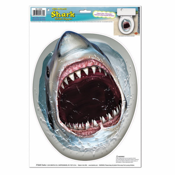 Shark Toilet Topper Peel 'N Place Party Accessory (1 count) (1/Sh)