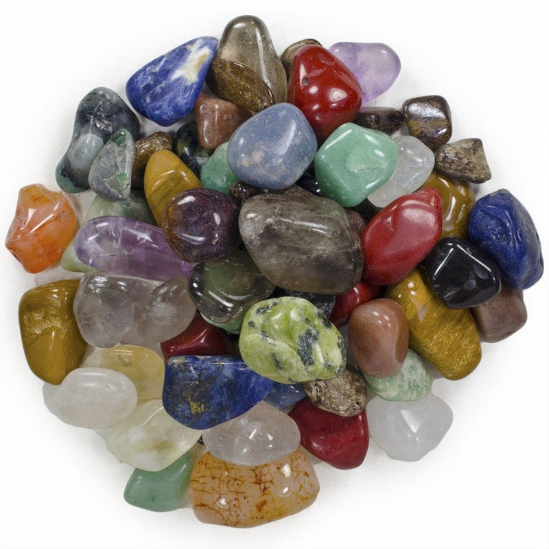 Natural Tumbled Stone Mix - 25 Pcs - Small Size - 0.75" to 1" Avg.