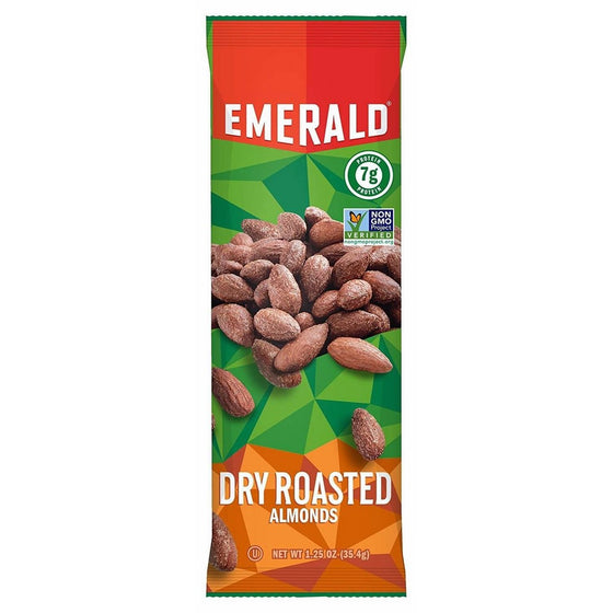 Emerald Dry Roasted Almonds, 1.5 Ounce Tubes (Pack of 12)