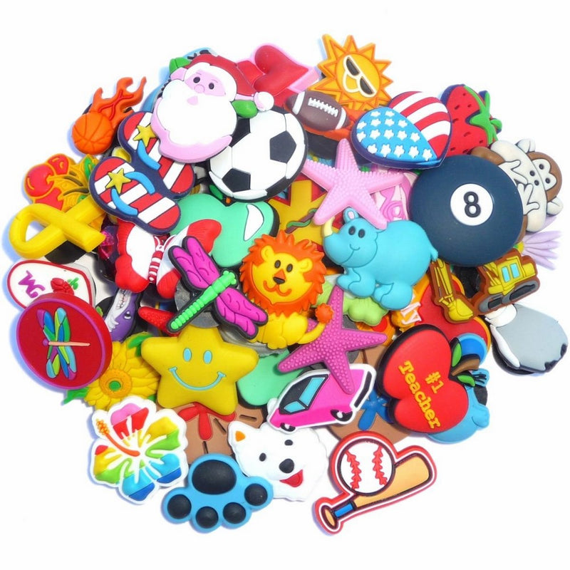 100 Pcs PVC Shoe Charms Fit Crocs & Bands Bracelet and Gifts