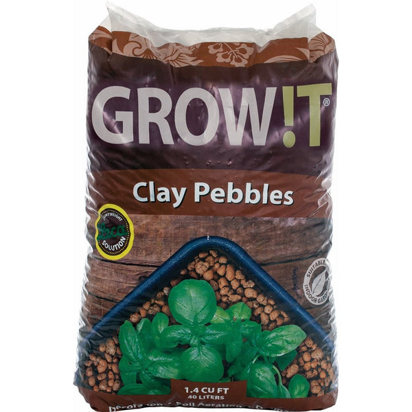 Hydrofarm Grow!t GMC40l Clay Pebbles, 4mm-16mm, 40 Liters