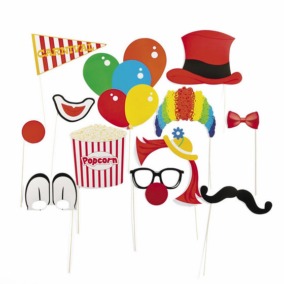 Fun Express Paper Carnival Photo Booth Stick Props