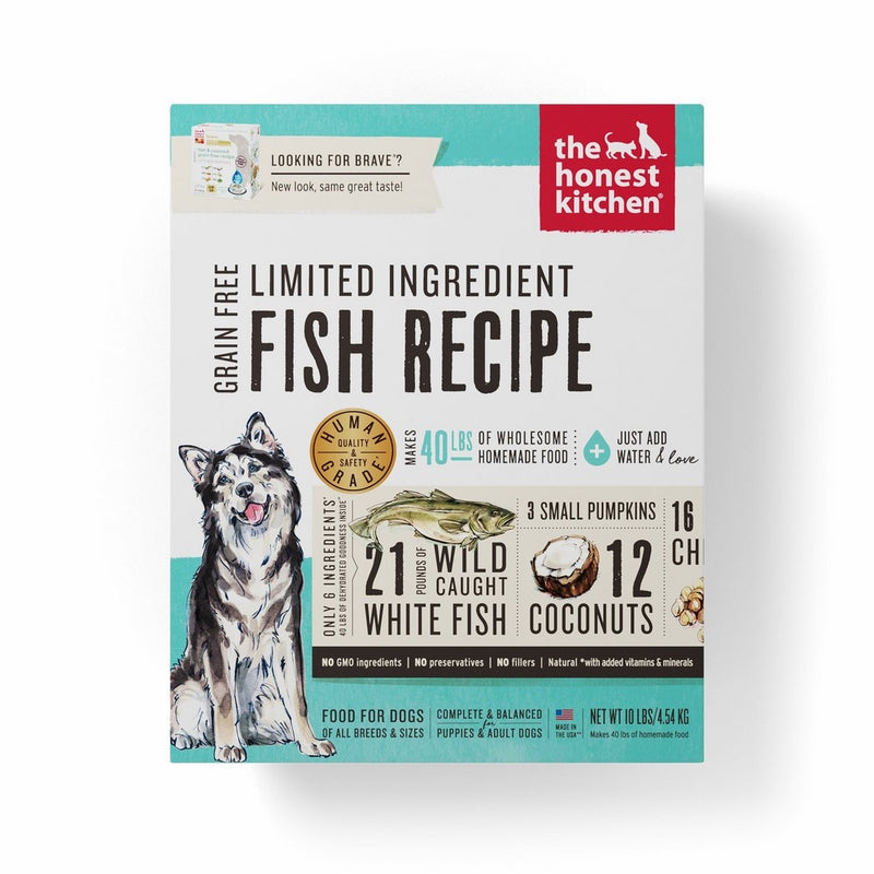 Honest Kitchen The Limited Ingredient Fish Dog Food Recipe, 10 lb box - Brave