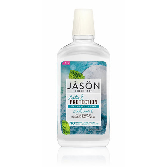 JASON Total Protection Sea Salt Mouth Rinse, Cool Mint, 16 oz. (Packaging May Vary)