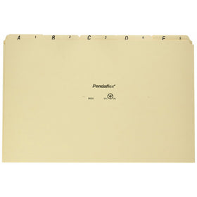 Pendaflex EN325 A-Z Top Tab Recycled File Guides, 18 pt. Manila, 1/5 Tab, Legal Size, 25/set