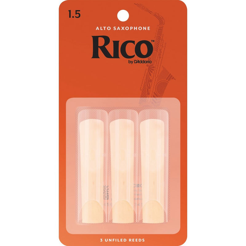Rico by D'Addario RJA0315 Alto Sax Reeds, Strength 1.5, 3-pack