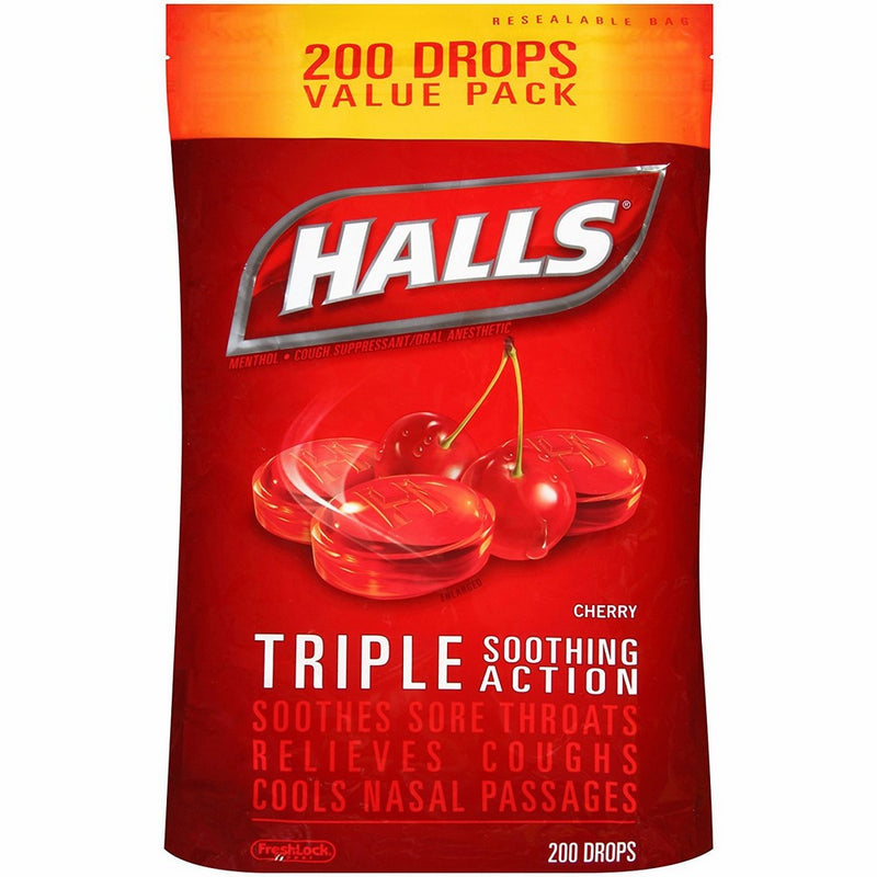 Halls Mentho-Lyptus Cough Suppressant - 200 Cherry Drops