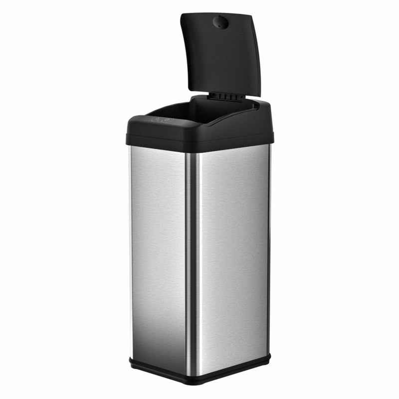 iTouchless 13 Gallon Stainless Steel Automatic Trash Can with Odor Control System, Big Lid Opening Sensor Touchless Kitchen Trash Bin