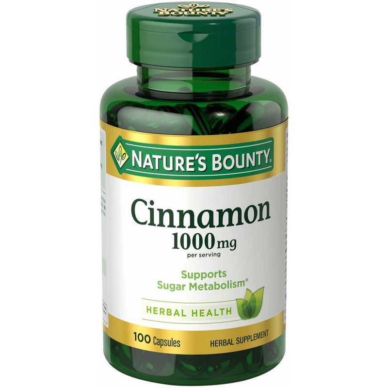 Nature's Bounty Cinnamon 1000 mg, 100 Capsules (Pack of 3)