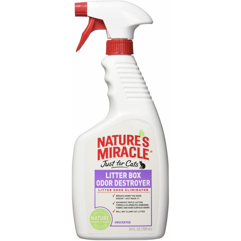 Nature's Miracle Just for Cats Litter Box Odor Destroyer, Unscented, 24-Ounce Spray (P-5552)