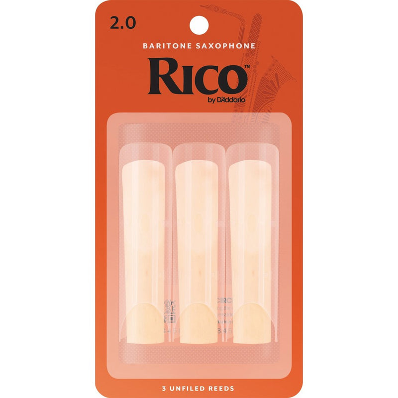 Rico Baritone Sax Reeds, Strength 2.0, 3-pack