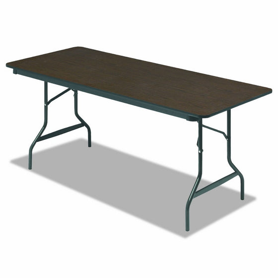 Iceberg ICE55324 Economy Wood Laminate Folding Table with Brown Steel Legs, 30" Length x 72" Width x 29" Height, Walnut