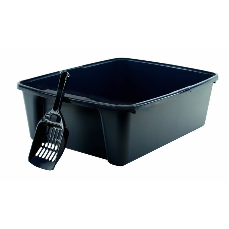 IRIS Open Litter Box with Scoop, Blue