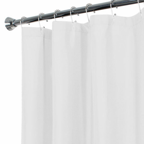 MAYTEX Water Repellent Fabric Shower Curtain or Liner, Machine Washable, 70 inch x 72 inch, White