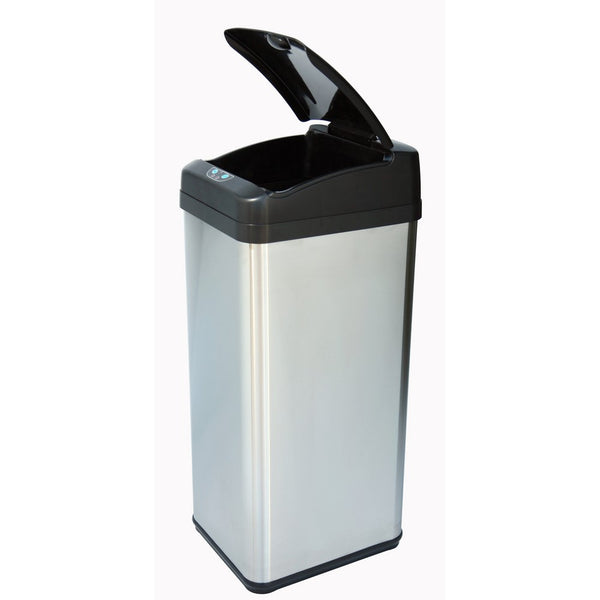 iTouchless 13 Gallon Square Stainless Steel extra-Wide Opening Touchless Trash Can MX